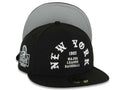 New York Yankees New Era MLB 59FIFTY 5950 Fitted Cap Hat Black Crown/Visor White 1903 Major League Baseball Logo 2024 World Series Side Patch Gray UV