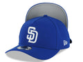 San Diego Padres New Era MLB 9FORTY 940 Adjustable A-Frame Cap Hat Light Royal Blue Crown/Visor White Logo Gray UV