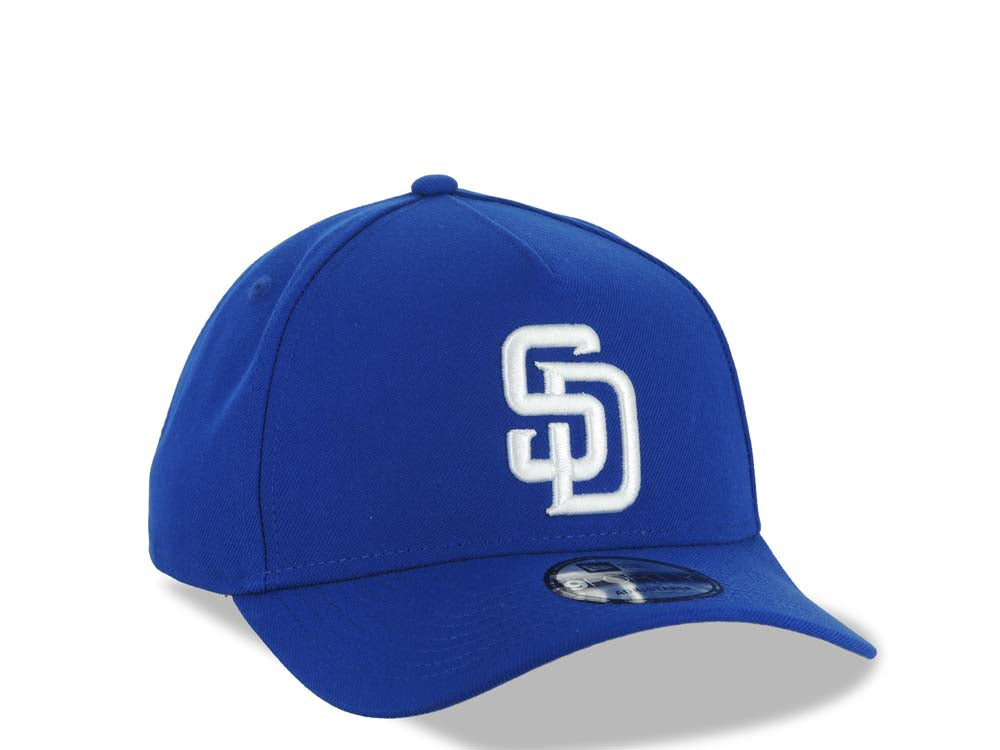 San Diego Padres New Era MLB 9FORTY 940 Adjustable A-Frame Cap Hat Light Royal Blue Crown/Visor White Logo Gray UV