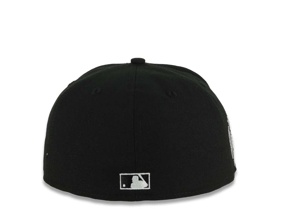 San Diego Padres New Era MLB 59FIFTY 5950 Fitted Cap Black Crown/Visor Black Swinging Friar Logo Keep The Faith Script 10 Years Petco Park Side Patch