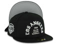 Los Angeles Dodgers New Era MLB 59FIFTY 5950 Fitted Cap Black Crown/Visor White 1958 Major League Baseball Logo 2025 World Series Champions Side Patch