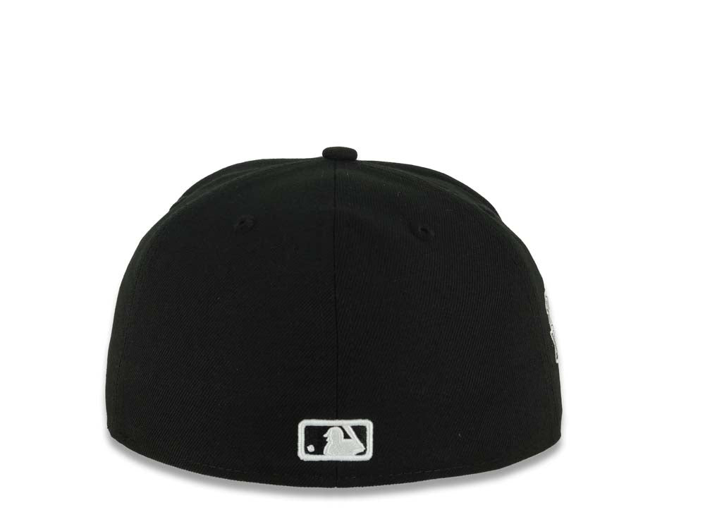 Los Angeles Dodgers New Era MLB 59FIFTY 5950 Fitted Cap Black Crown/Visor White 1958 Major League Baseball Logo 2025 World Series Champions Side Patch
