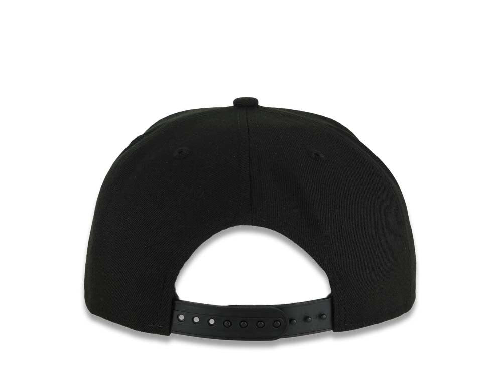 Mexico New Era 9FIFTY 950 Snapback Cap Hat Black Crown/Visor White/Metallic Brown/Metallic Red Skull Logo Aztec Calendar Side Patch Gray UV