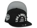 (Youth) Los Angeles Dodgers New Era MLB 9FIFTY 950 Snapback Cap Hat Black Crown/Visor White 1958 Major League Baseball Logo 2025 Champions Side Patch