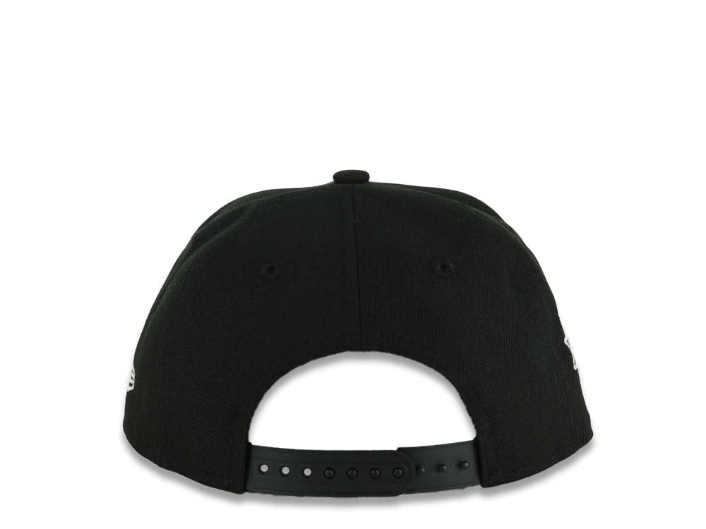 (Youth) Los Angeles Dodgers New Era MLB 9FIFTY 950 Snapback Cap Hat Black Crown/Visor White 1958 Major League Baseball Logo 2025 Champions Side Patch