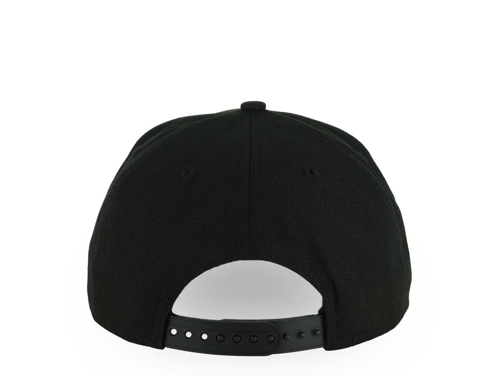 Mexico New Era 9FORTY 940 Adjustable A-Frame Cap Hat Black Crown/Visor White/Metallic Red/Blue Skull Logo Aztec Calendar Side Patch Gray UV