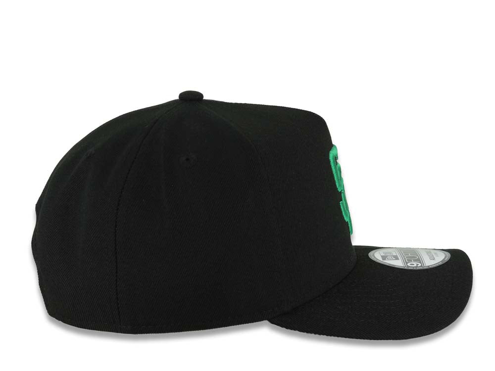 San Diego Padres New Era MLB 9FORTY 940 Adjustable A-Frame Cap Hat Black Crown/Visor Green Logo Gray UV