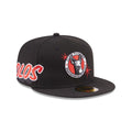 Xolos de Tijuana New Era Liga MX 59FIFTY 5950 Fitted Cap Hat Black Crown/Visor Team Color Logo Xolos Script Side Patch Gray UV