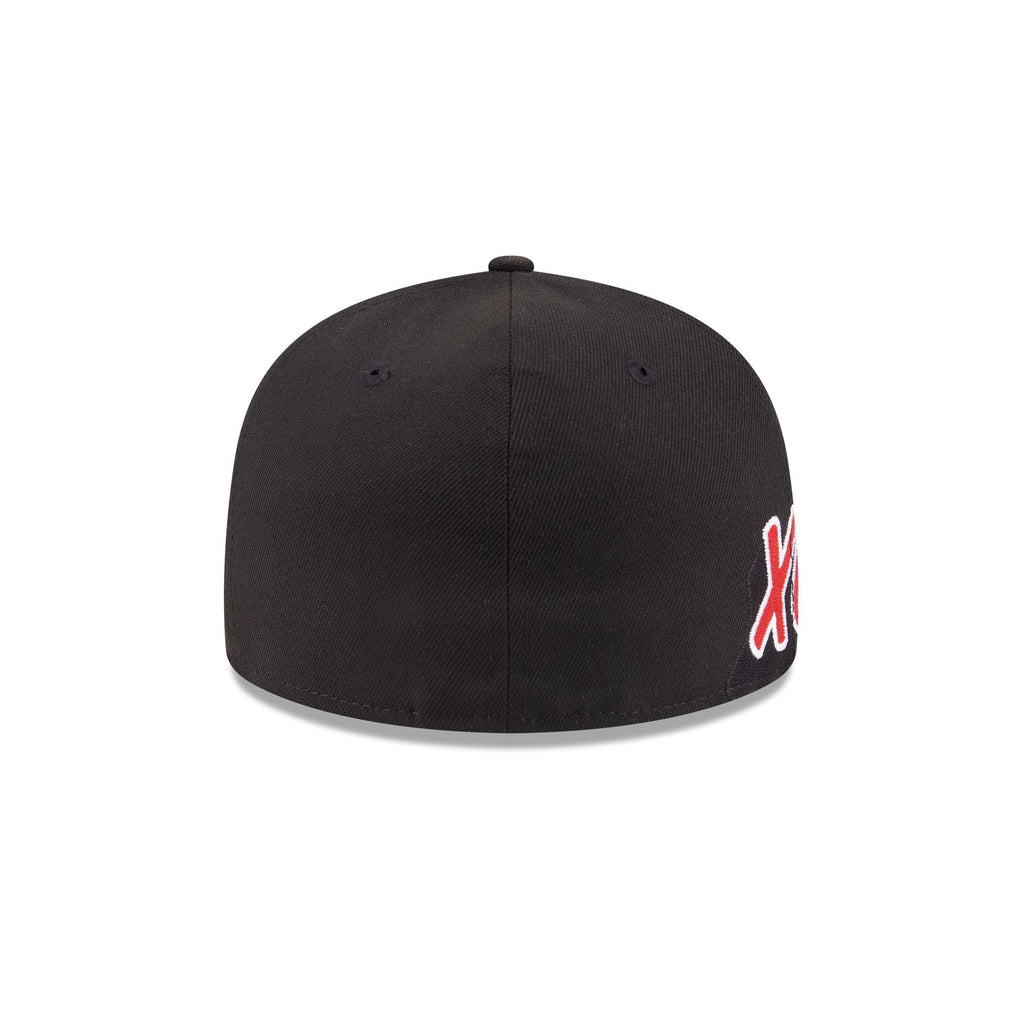 Xolos de Tijuana New Era Liga MX 59FIFTY 5950 Fitted Cap Hat Black Crown/Visor Team Color Logo Xolos Script Side Patch Gray UV