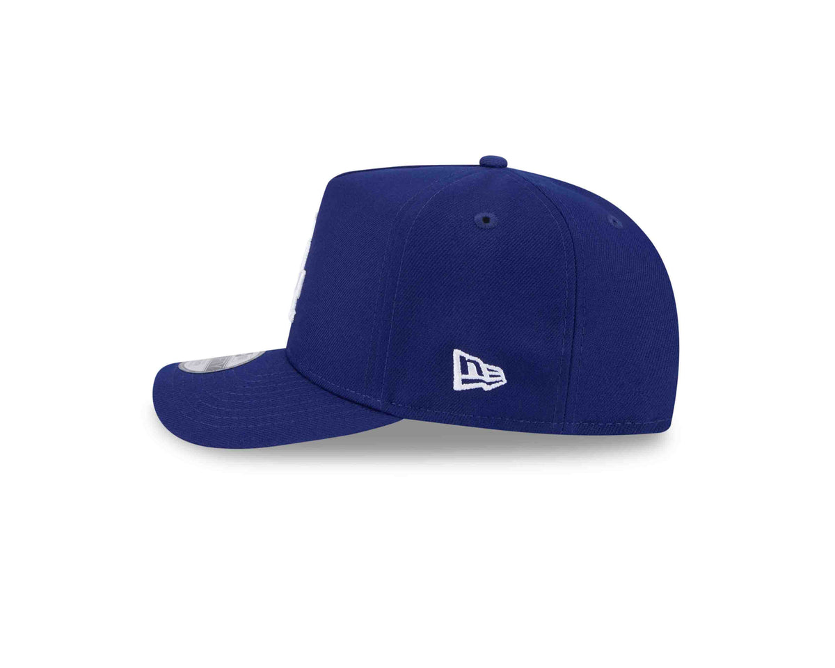(Youth) Los Angeles Dodgers New Era MLB 9FIFTY 950 A-Frame Snapback Cap Hat Royal Blue Crown/Visor White Logo 1988 World Series Side Patch Gray UV