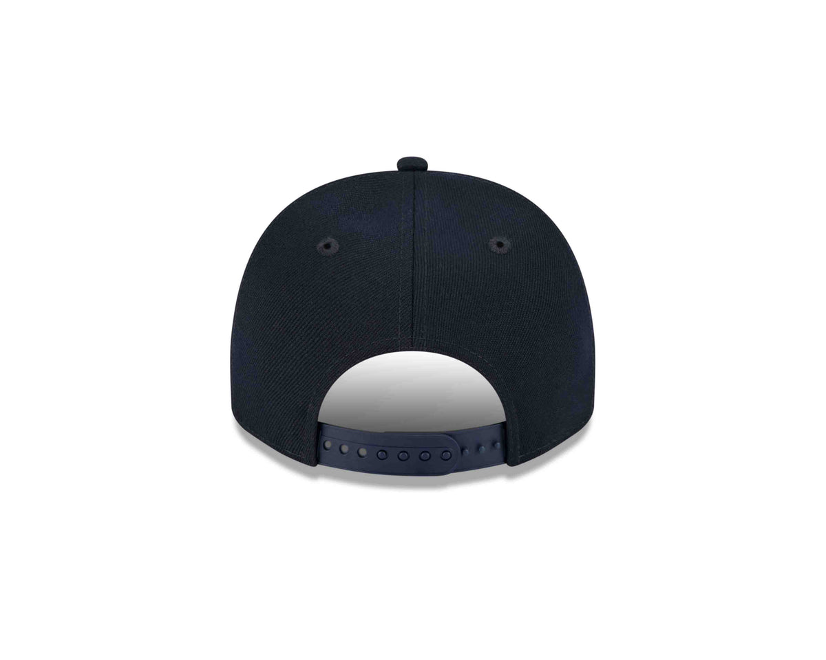 (Youth) New York Yankees New Era MLB 9FIFTY 950 A-Frame Snapback Cap Hat Navy Blue Crown/Visor White Logo 2000 World Series Side Patch Gray UV