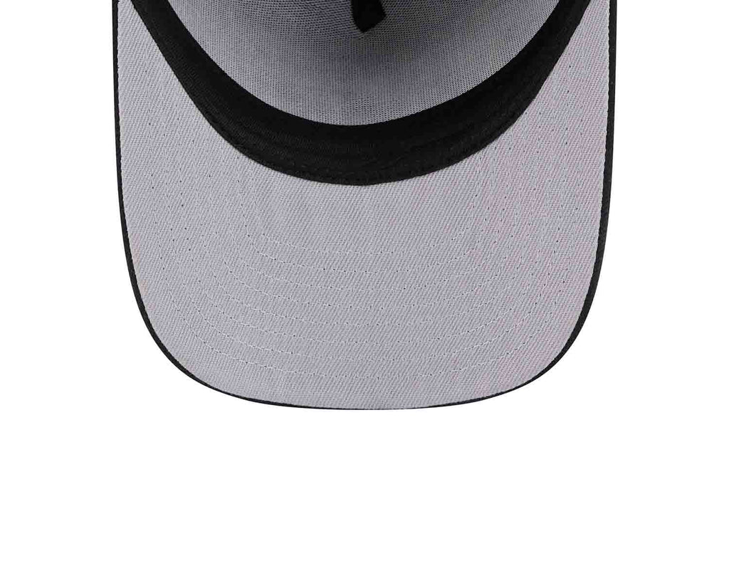 Los Angeles Dodgers New Era MLB 9FIFTY 950 Snapback A-Frame Cap Hat Black Crown/Visor Gold/Black Script Logo Gray UV