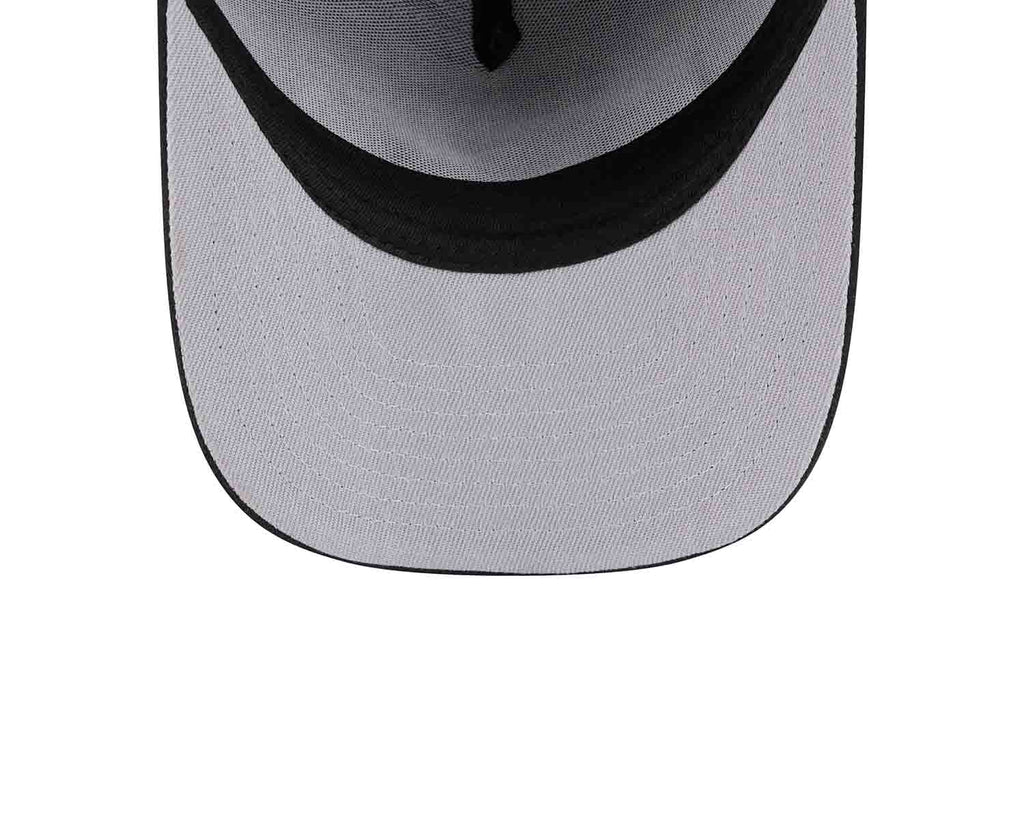 New York Yankees New Era MLB 9FIFTY 950 Snapback A-Frame Cap Hat Black Crown/Visor Gold/Black Script Logo Gray UV