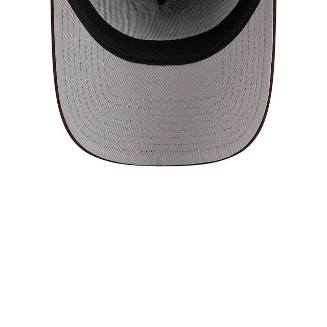 San Diego Padres New Era MLB 9FORTY 940 Adjustable A-Frame Cap Hat Dark Brown Crown/Visor White Script Logo Diamond Side Patch (Looney Tunes)