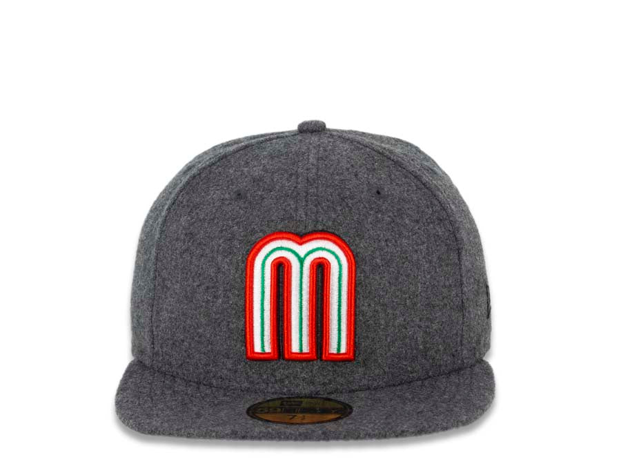 Mexico New Era WBC World Baseball Classic 59FIFTY 5950 Fitted Cap Hat Melton Gray Crown/Visor Team Color Logo