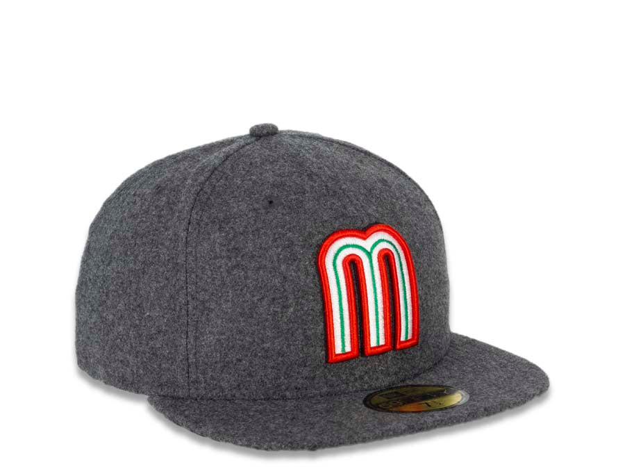 Mexico New Era WBC World Baseball Classic 59FIFTY 5950 Fitted Cap Hat Melton Gray Crown/Visor Team Color Logo