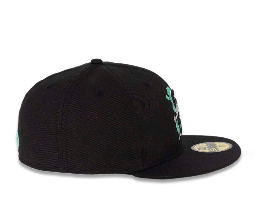San Diego Padres New Era MLB 59FIFTY 5950 Cap Hat Black Crown/Visor Black/White/Teal Splatter Logo