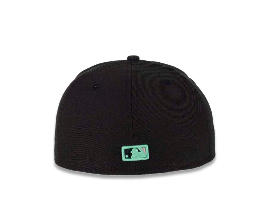 San Diego Padres New Era MLB 59FIFTY 5950 Cap Hat Black Crown/Visor Black/White/Teal Splatter Logo