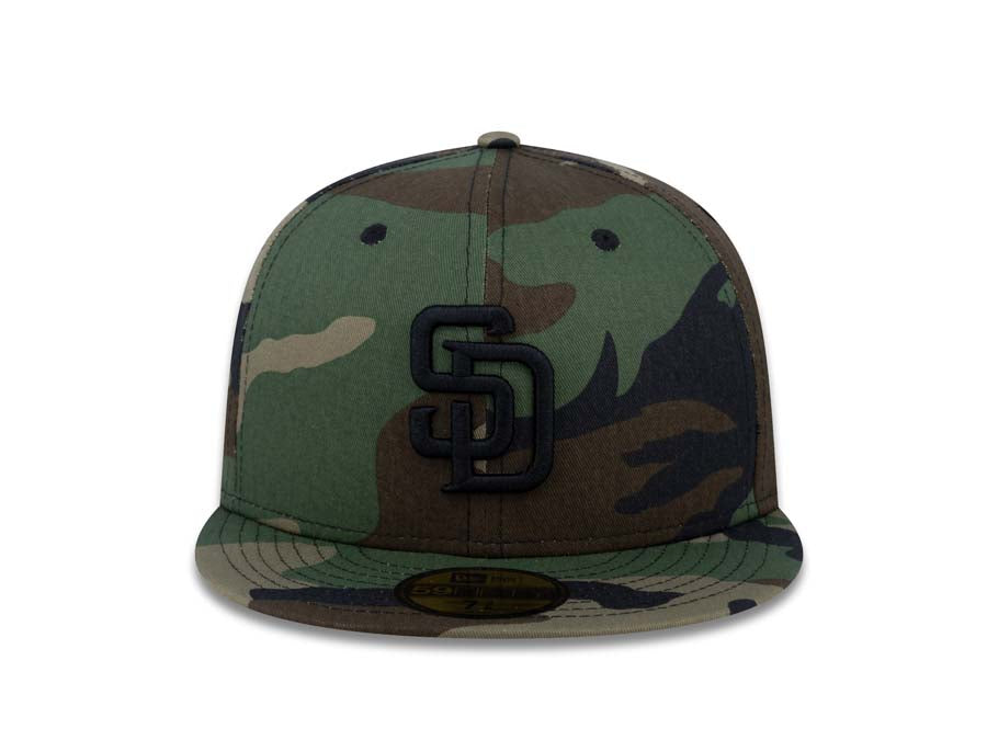 (Youth) San Diego Padres New Era MLB 59Fifty 5950 Kid Fitted Cap Hat Camo Crown/Visor Black Logo