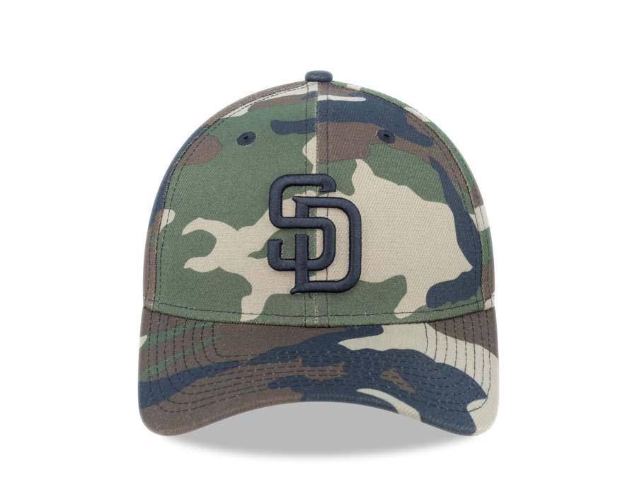San Diego Padres New Era MLB 39THIRTY 3930 Flexfit Cap Hat Camo Crown/Visor Black Logo