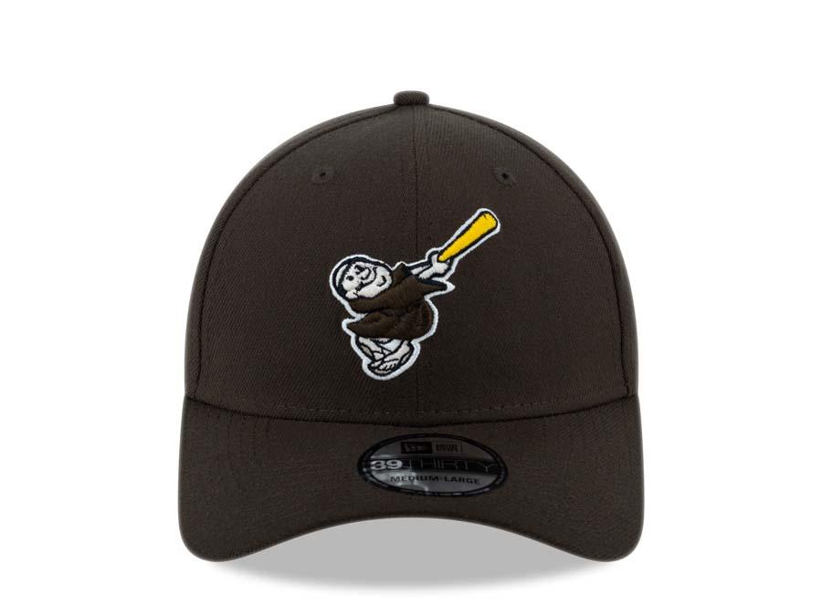 San Diego Padres New Era MLB 39THIRTY 3930 Flexfit Cap Hat Brown Crown/Visor Brown/Gold Friar Logo