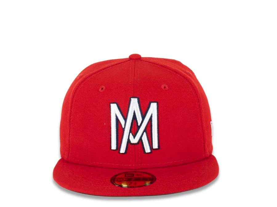 Mexicali Aguilas New Era Mexican Pacific League LMP 59FIFTY 5950 Fitted Cap Hat Red Crown/Visor White/Black Logo