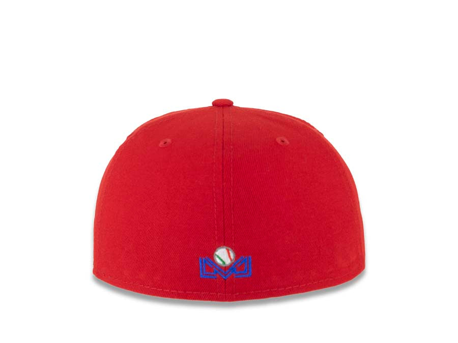 Mexicali Aguilas New Era Mexican Pacific League LMP 59FIFTY 5950 Fitted Cap Hat Red Crown/Visor White/Black Logo