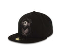 Morelia Monarcas New Era Liga de Expanision MX 59FIFTY 5950 Fitted Cap Hat Black Crown/Visor Dark Gray/Black Logo