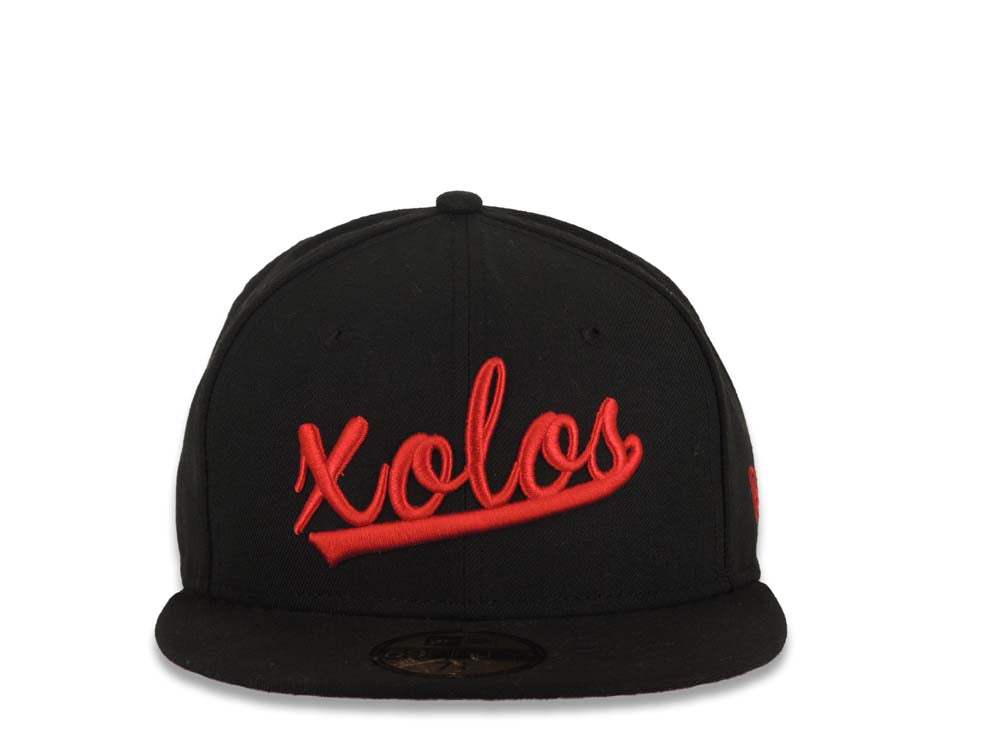 Xolos de Tijuana Liga MX New Era 59FIFTY 5950 Fitted Cap Hat Red Crown/Visor Red/White Text Logo