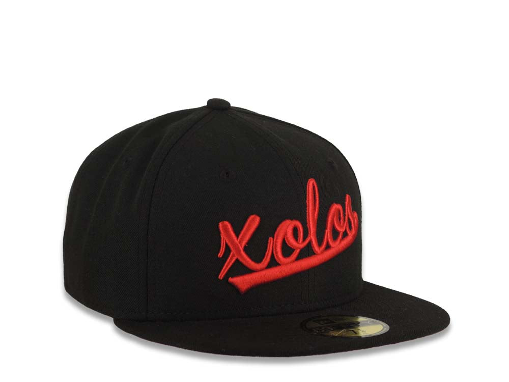 Xolos de Tijuana Liga MX New Era 59FIFTY 5950 Fitted Cap Hat Red Crown/Visor Red/White Text Logo