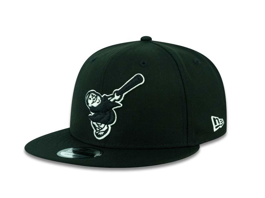 San Diego Padres New Era MLB 9FIFTY 950 Snapback Cap Hat Black Crown/Visor Black/White "Swinging Friar" Logo