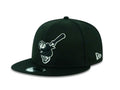 San Diego Padres New Era MLB 9FIFTY 950 Snapback Cap Hat Black Crown/Visor Black/White "Swinging Friar" Logo