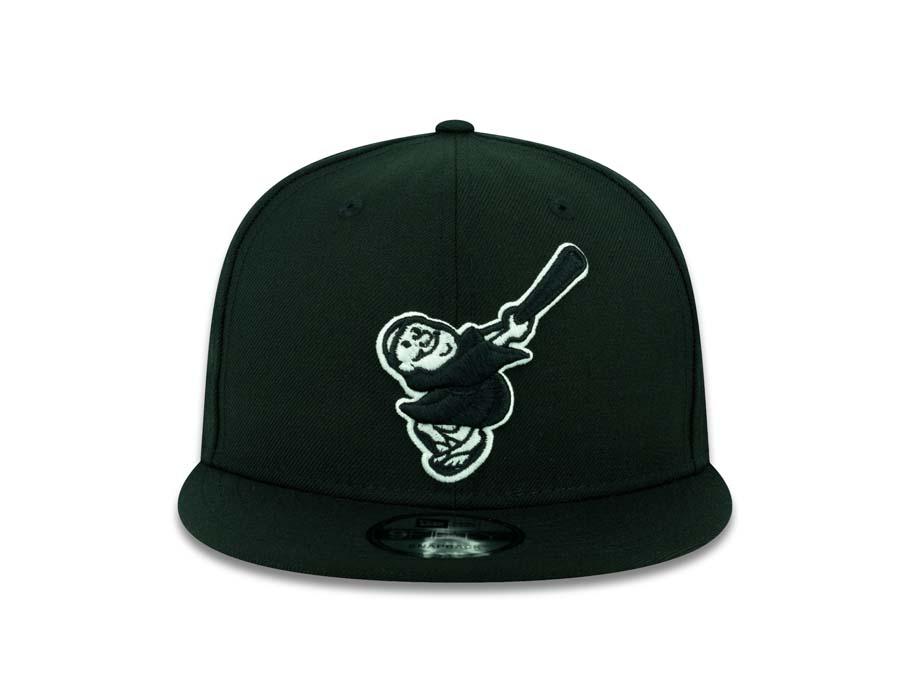 San Diego Padres New Era MLB 9FIFTY 950 Snapback Cap Hat Black Crown/Visor Black/White "Swinging Friar" Logo