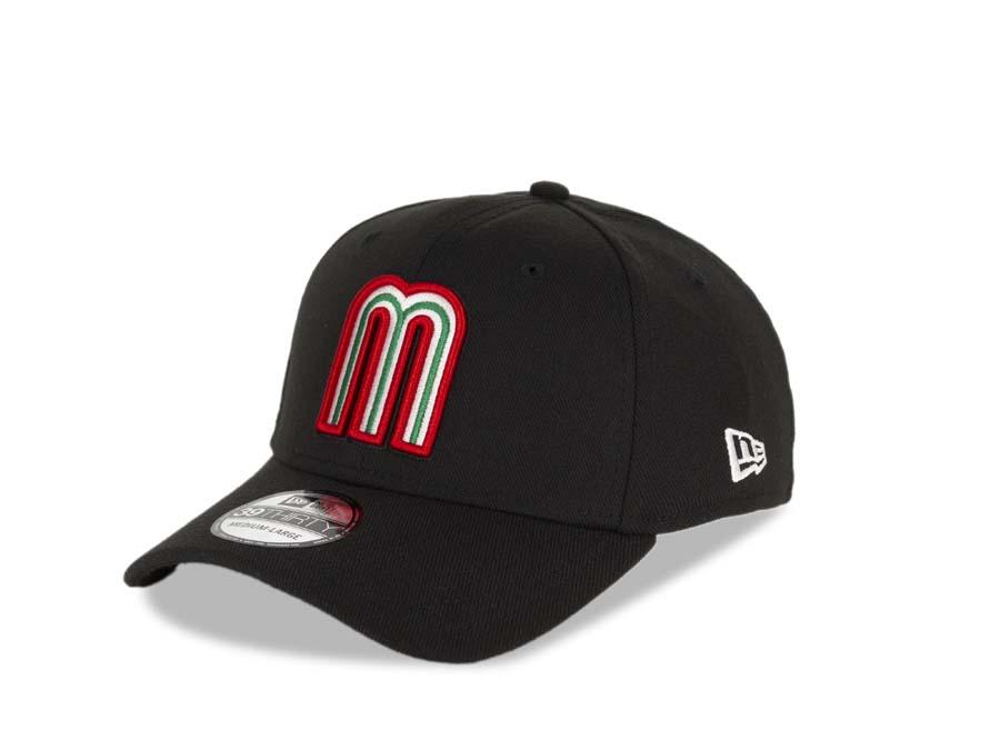 Mexico 39THIRTY 3930  WBC Flexfit Cap Hat Team Color Black Crown/Visor Green/White/Red Logo