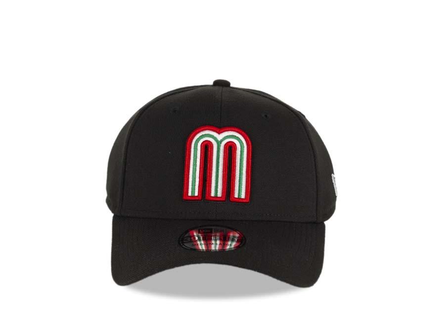 Mexico 39THIRTY 3930  WBC Flexfit Cap Hat Team Color Black Crown/Visor Green/White/Red Logo