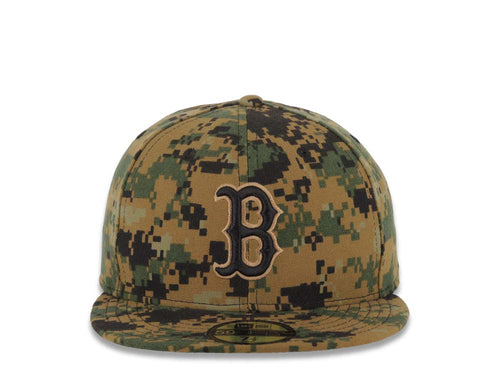 Boston Red Sox New Era MLB 59FIFTY 5950 Fitted Cap Hat Digital Camo/Black Crown/Visor Team Color Logo