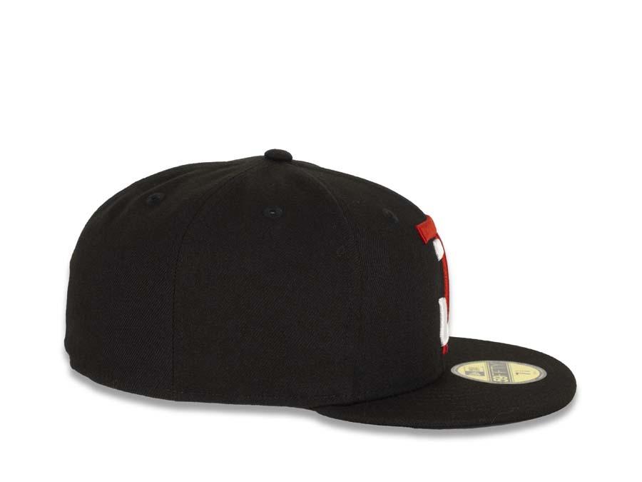 Tijuana Toros New Era LMB 59FIFTY 5950 Fitted Cap Team Color Hat Black Crown/Visor Red/White "TJ" Logo