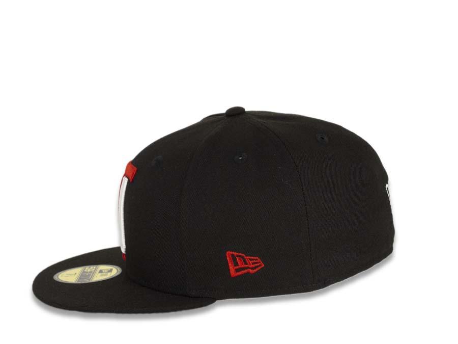 Tijuana Toros New Era LMB 59FIFTY 5950 Fitted Cap Team Color Hat Black Crown/Visor Red/White "TJ" Logo