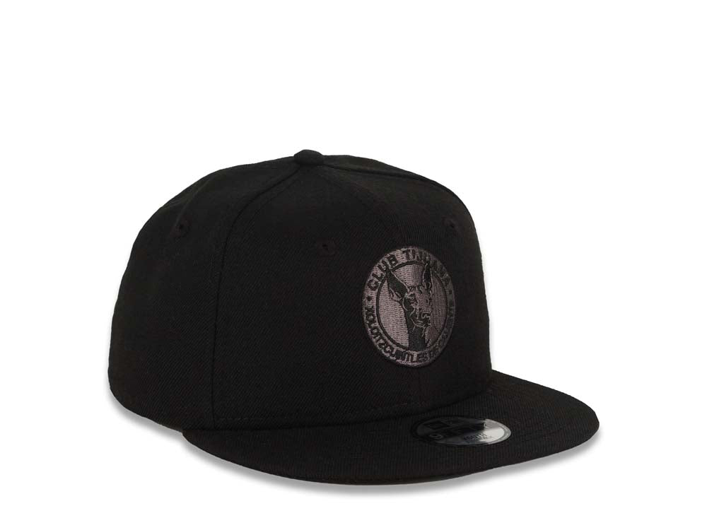 (Youth) Xolos de Tijuana New Era Liga MX 9FIFTY 950 Kid Snapback Cap Hat Black Crown/Visor Dark Gray/Black Chihuahua Logo