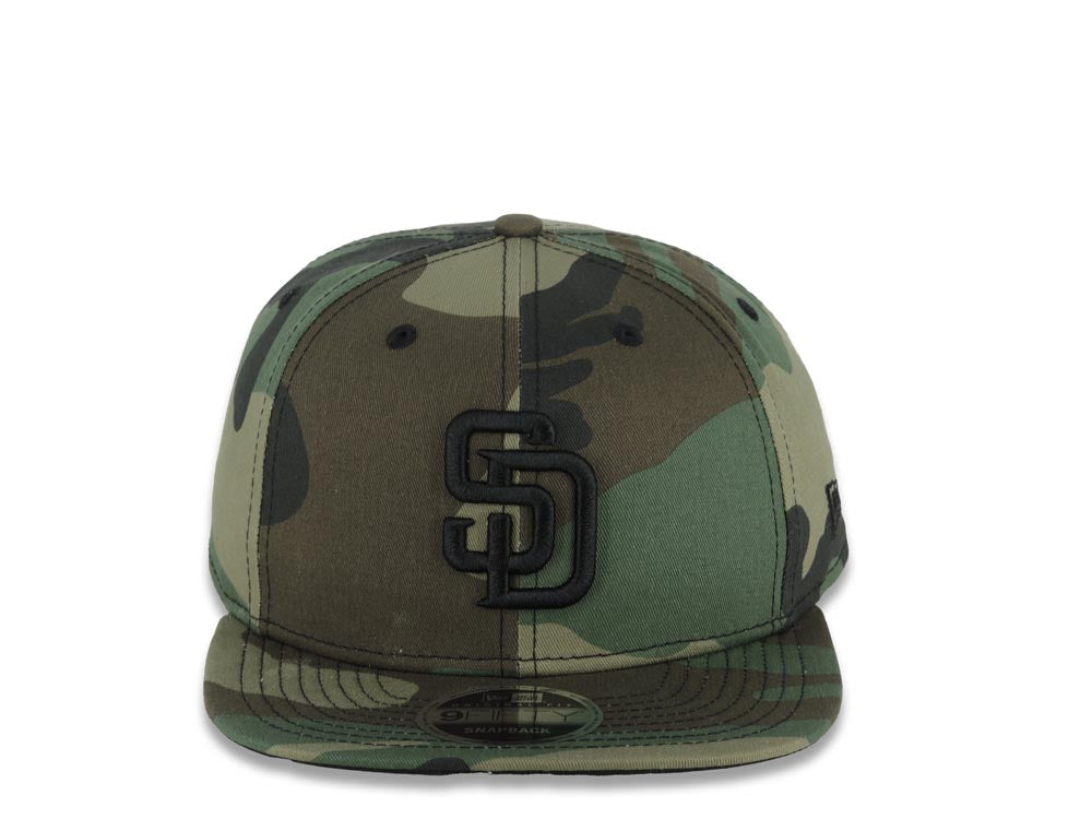 San Diego Padres New Era MLB 9FIFTY 950 Original Fit Snapback Cap Hat Camo Crown/Visor Black Logo