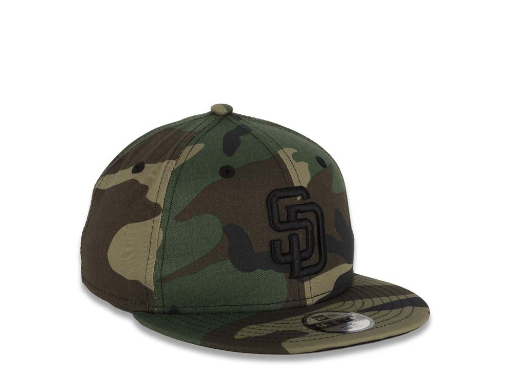 (Youth) San Diego Padres New Era MLB 9FIFTY 950 Kid Snapback Cap Hat Camo Crown/Visor Black Logo