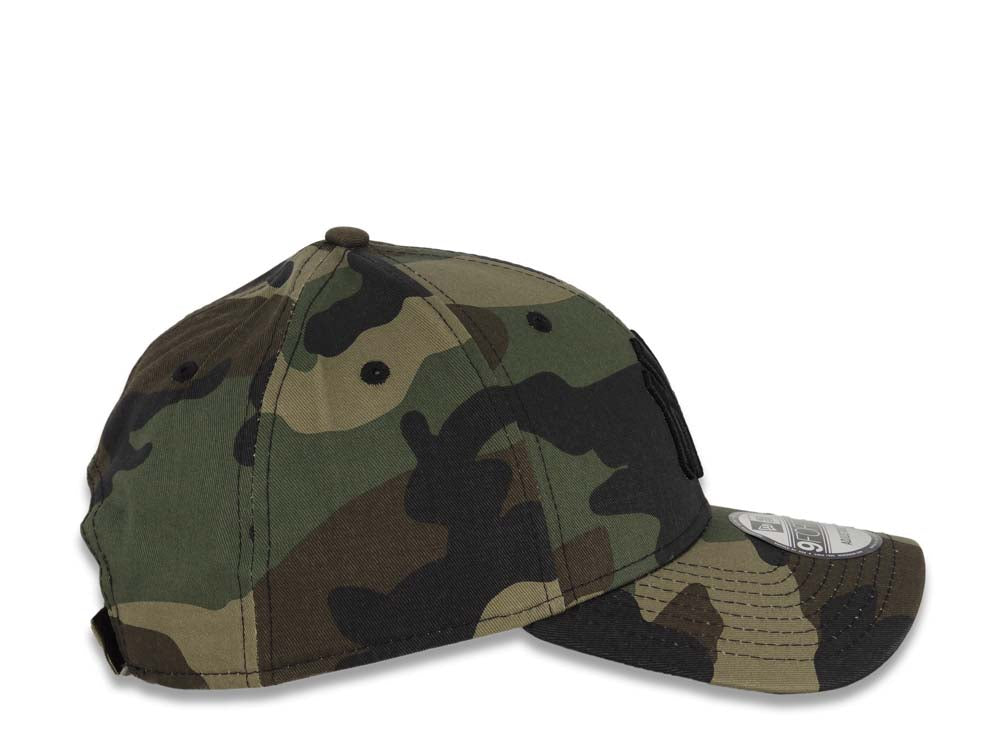 New York Yankees New Era MLB 9FORTY 940 Adjustable Cap Hat Camo Crown/Visor Black Logo Black UV