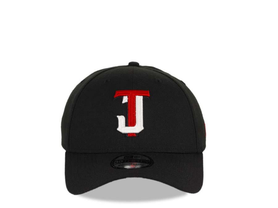 Tijuana Toros New Era LMB 39THIRTY 3930 Flexfit Cap Hat Team Color Black Crown/Visor Red/White Logo