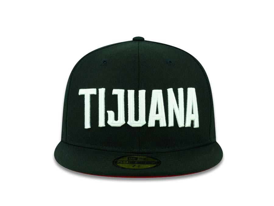 Toros de Tijuana New Era LMB 59FIFTY 5950 Fitted Cap Hat Black Crown/Visor White "TIJUANA" Logo