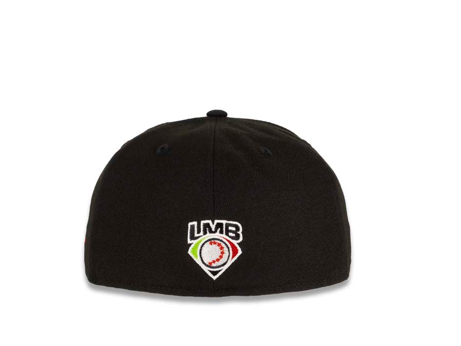 (Youth) Tijuana Toros New Era LMB 59FIFTY 5950 Kid Fitted Cap Team Color Hat Black Crown/Visor Red/White "TJ" Logo