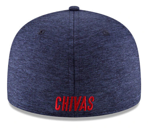 Chivas De Guadalajara New Era Liga MX 59FIFTY 5950 Fitted Cap Hat Shadow Tech Navy Blue Crown/Visor Team Color Logo