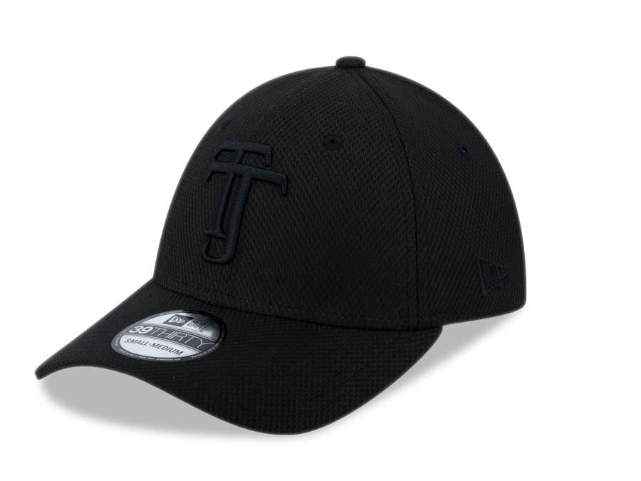 Xolos de Tijuana New Era Liga MX 39THIRTY 3930 Flexfit Cap Hat Diamond Tech Black Crown/Visor Black TJ Logo