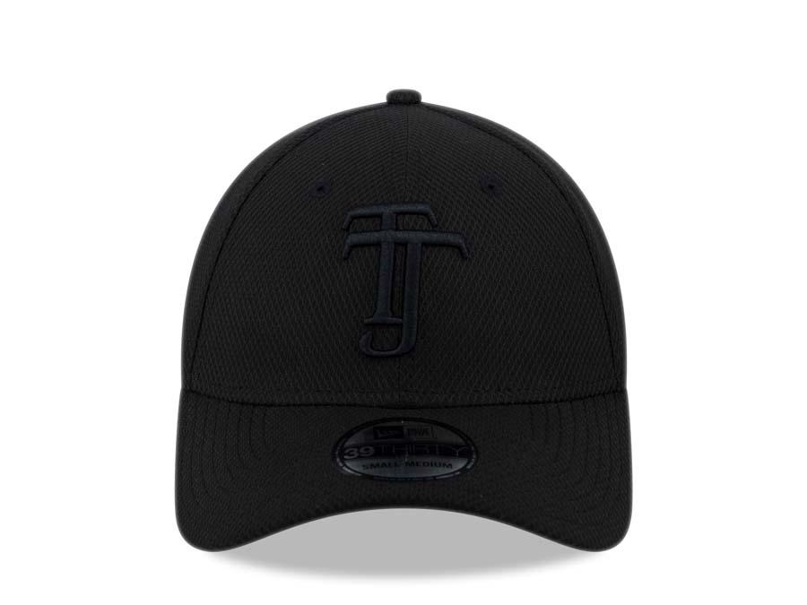 Xolos de Tijuana New Era Liga MX 39THIRTY 3930 Flexfit Cap Hat Diamond Tech Black Crown/Visor Black TJ Logo
