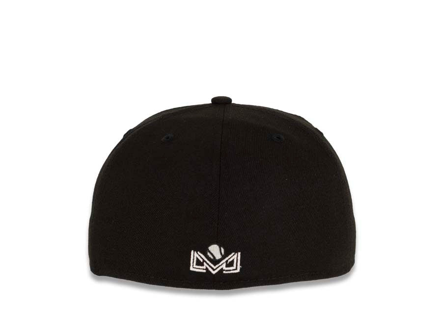 Charros de Jalisco New Era LMP 59FIFTY 5950 Fitted Cap Hat Black Crown/Visor Black/White Logo Gray UV