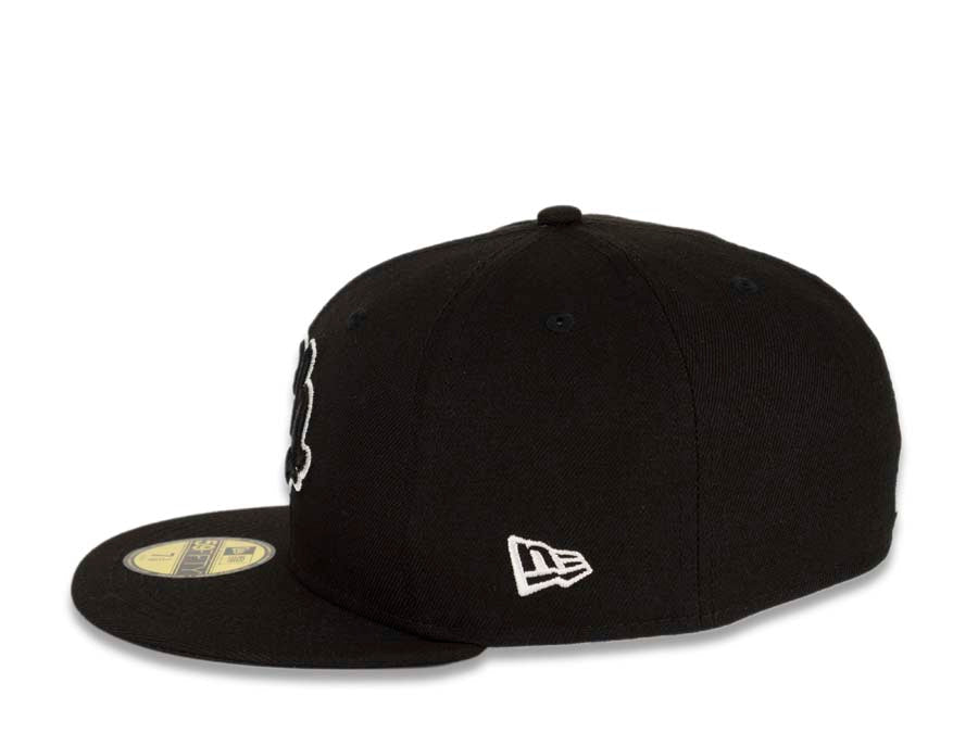 Charros de Jalisco New Era LMP 59FIFTY 5950 Fitted Cap Hat Black Crown/Visor Black/White Logo Gray UV